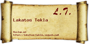 Lakatos Tekla névjegykártya